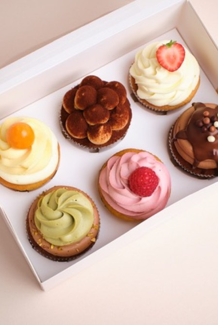 6-os cupcake válogatás díszdobozban 10 340 Ft